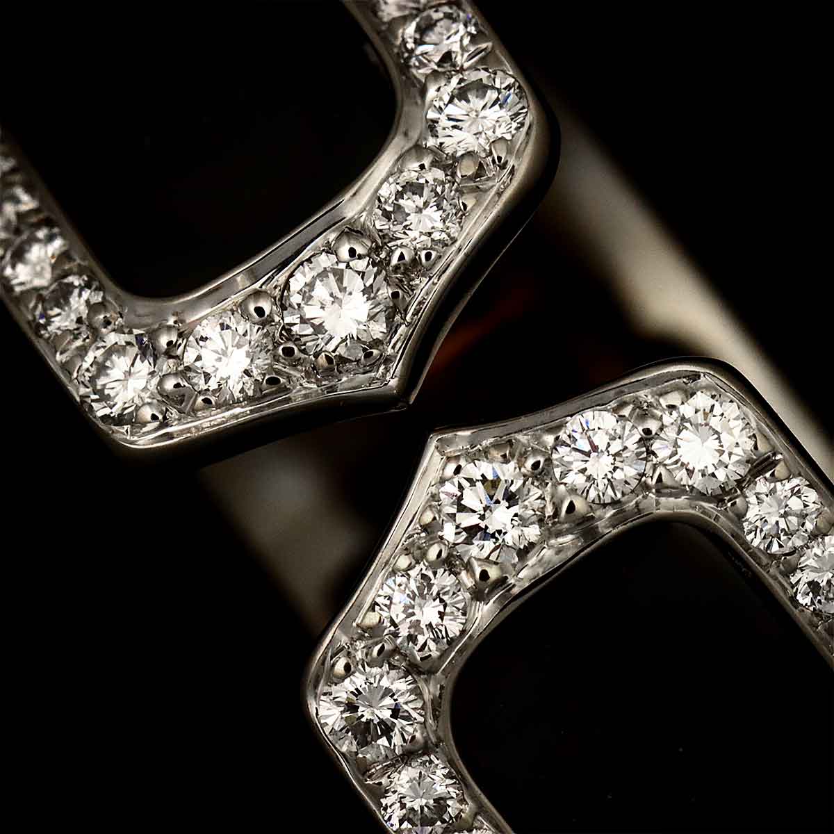 2C Black lacquer Diamond Ring 18K WG 750 size59 8.25-8.75(US)