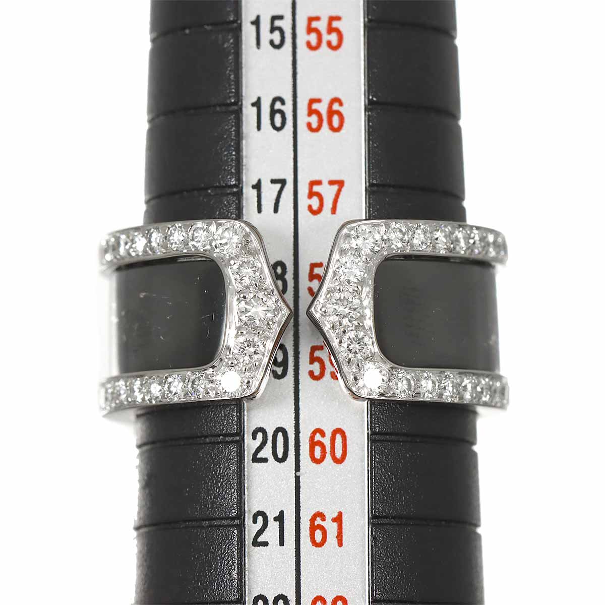 2C Black lacquer Diamond Ring 18K WG 750 size59 8.25-8.75(US)