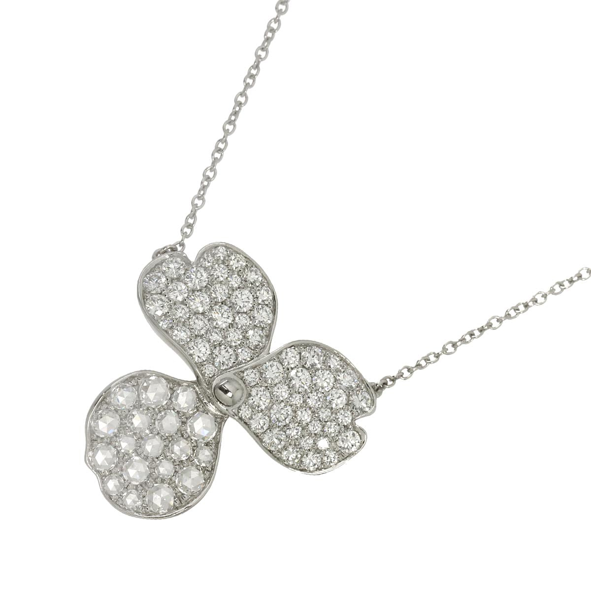Paper Flowers Diamond Necklace Platinum