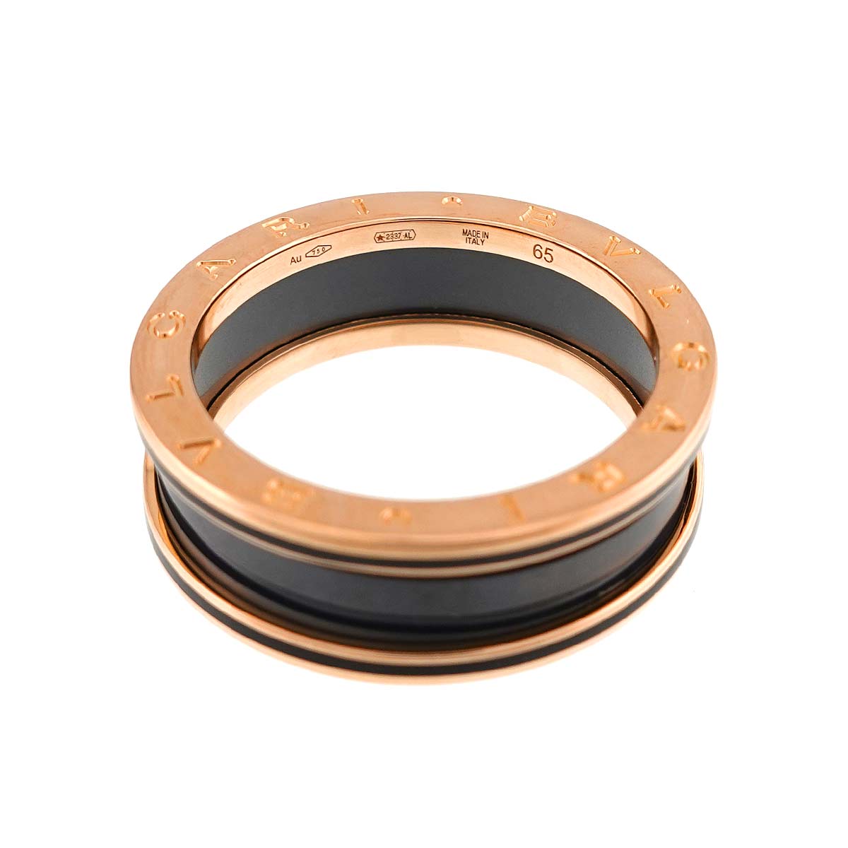 B-ZERO1 2band Ring Ceramic 18K PG 750 Size65 10.5-10.75(US)