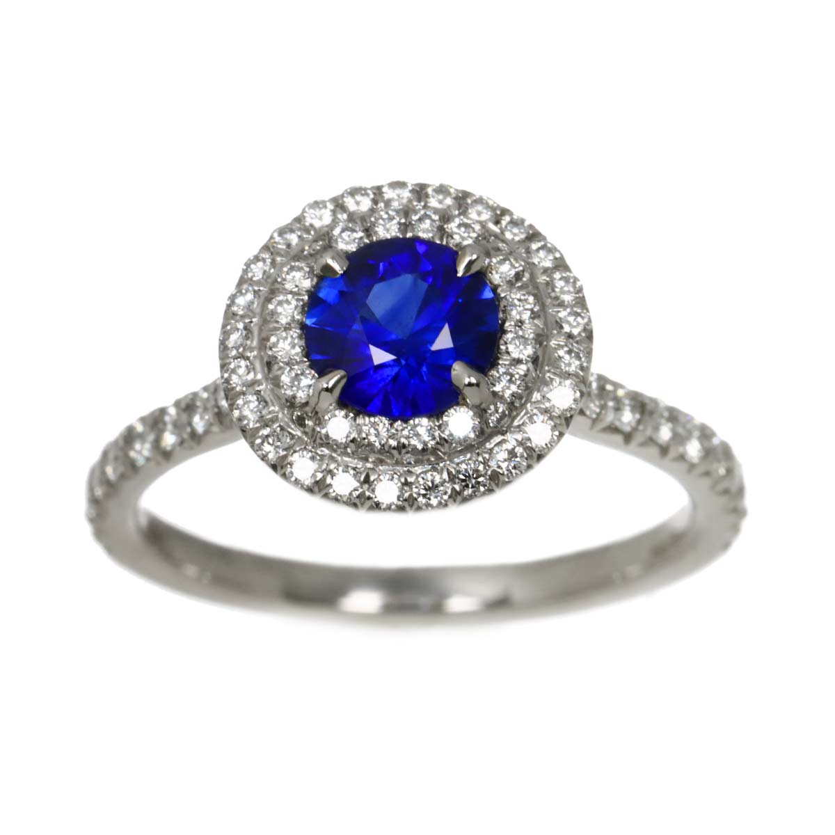 Sapphire Diamond Ring Platinum Size5-5.25(US)