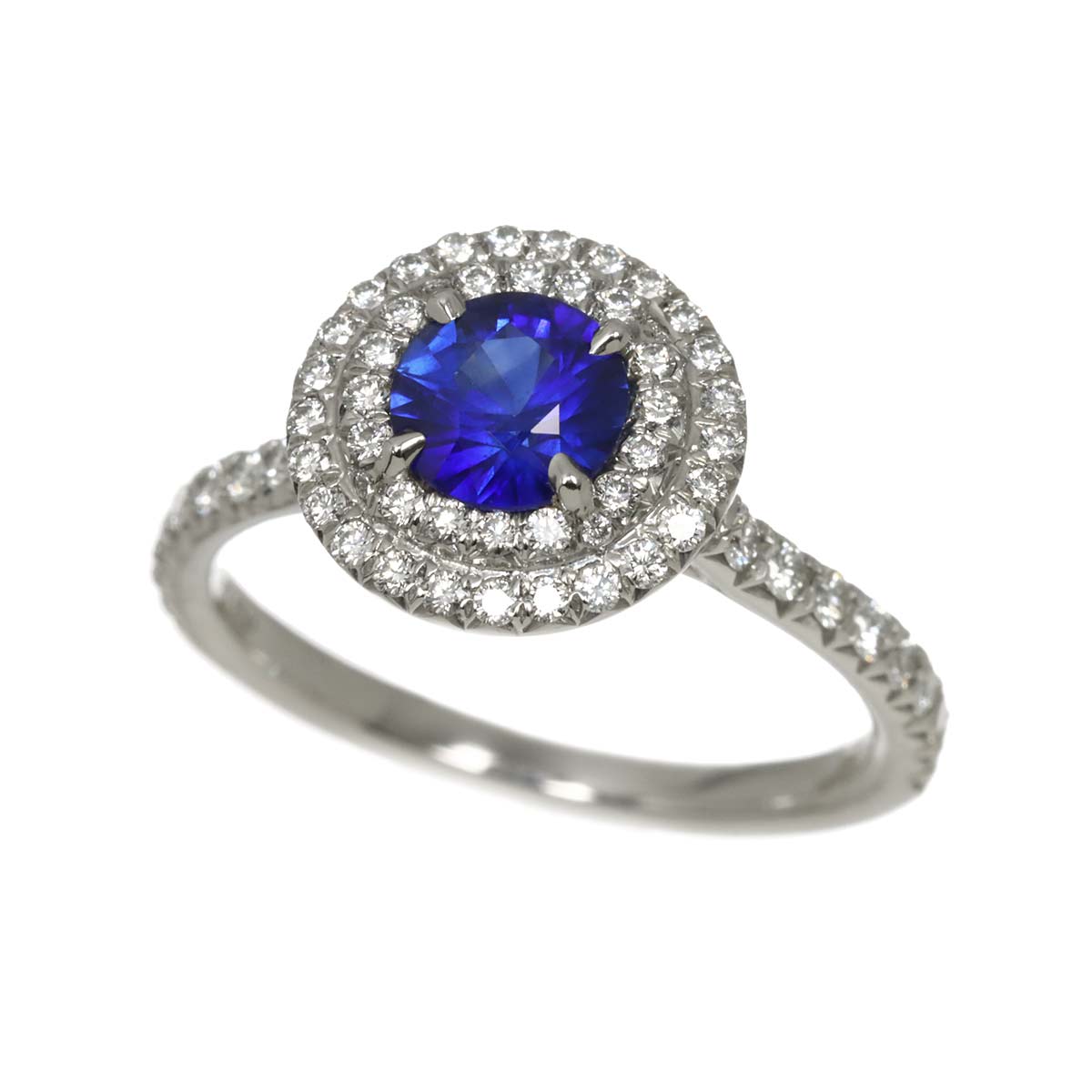 Sapphire Diamond Ring Platinum Size5-5.25(US)