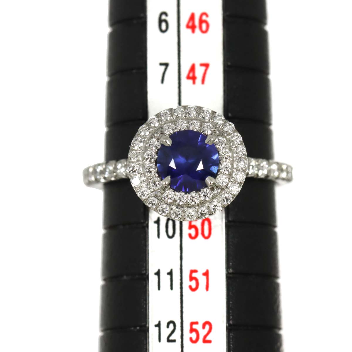 Sapphire Diamond Ring Platinum Size5-5.25(US)