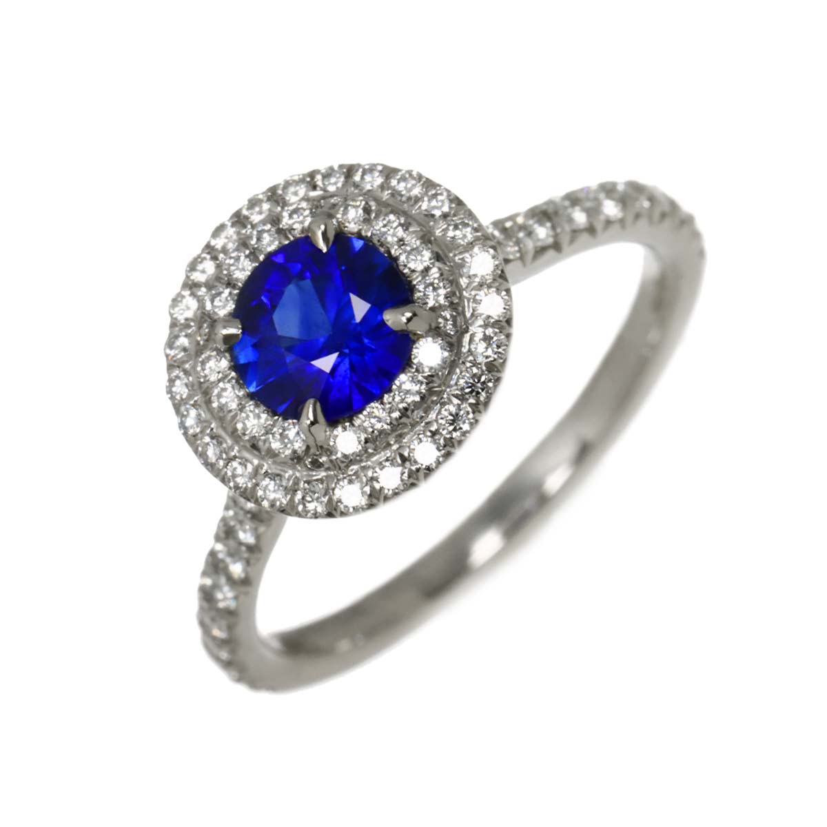 Sapphire Diamond Ring Platinum Size5-5.25(US)