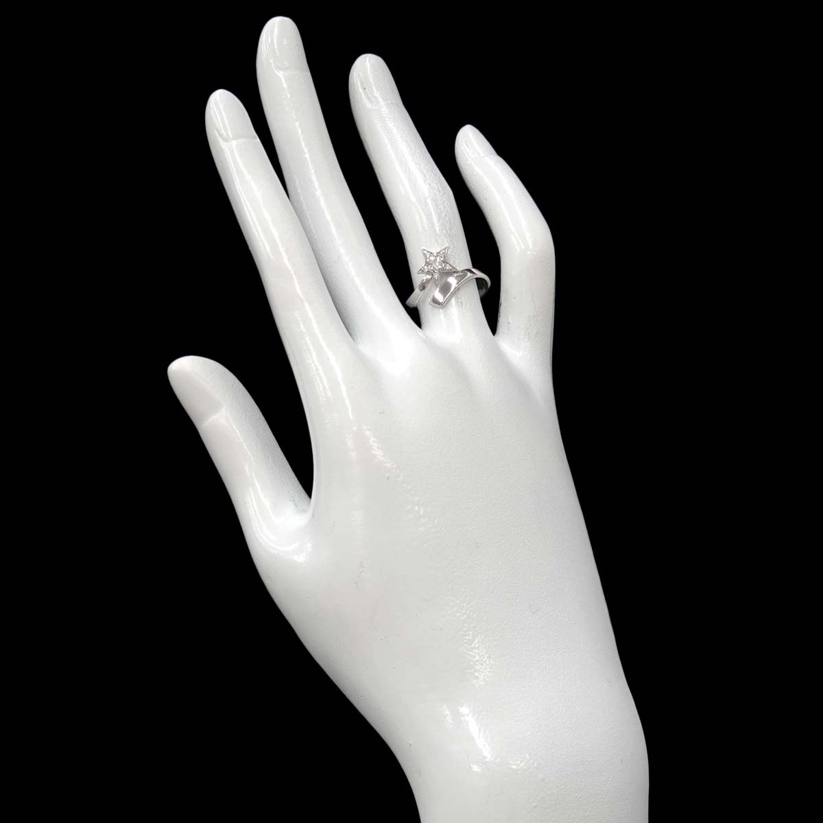 Comet Diamond Ring 18K White Gold 750 size51 5.5-5.75(US)