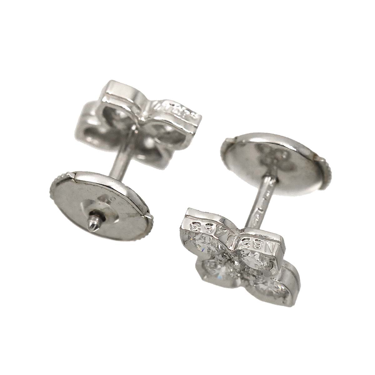 Hindu Diamond Earrings Pierced 18K WG 750