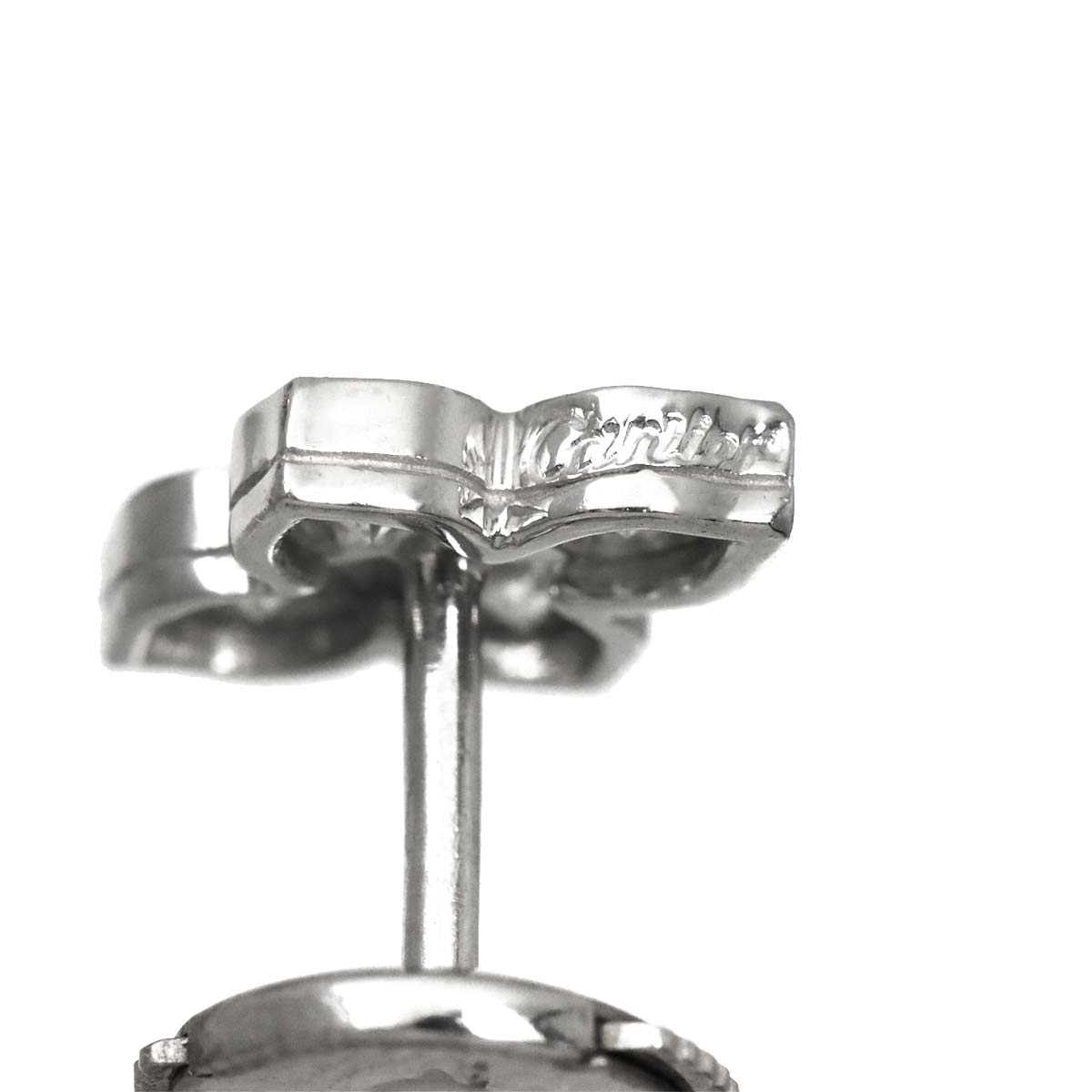 Hindu Diamond Earrings Pierced 18K WG 750