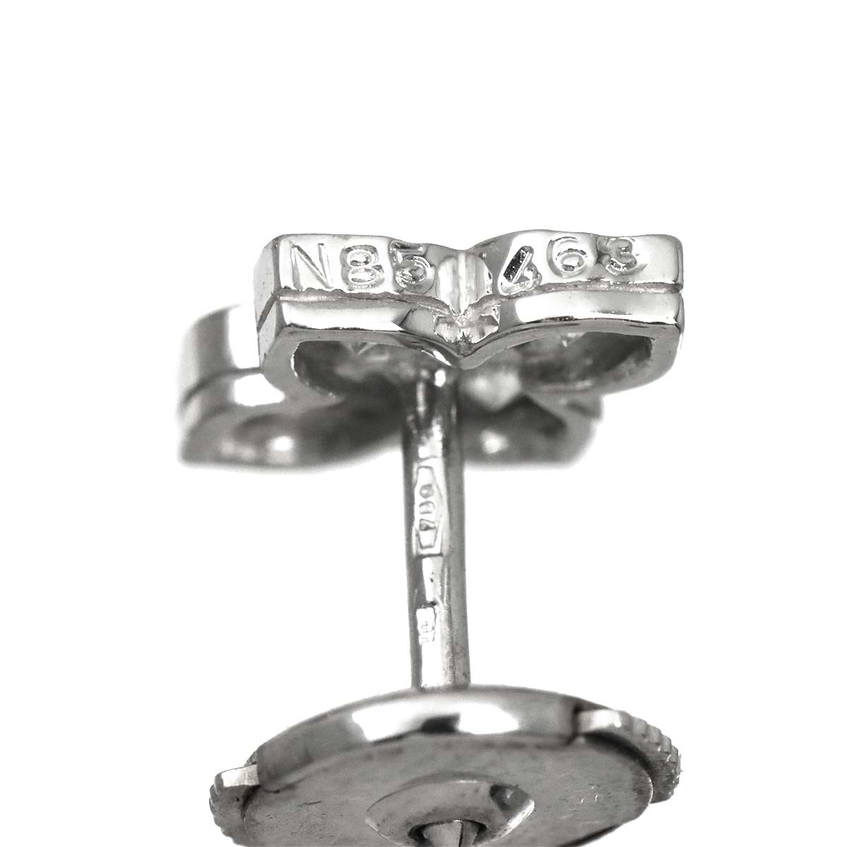 Hindu Diamond Earrings Pierced 18K WG 750