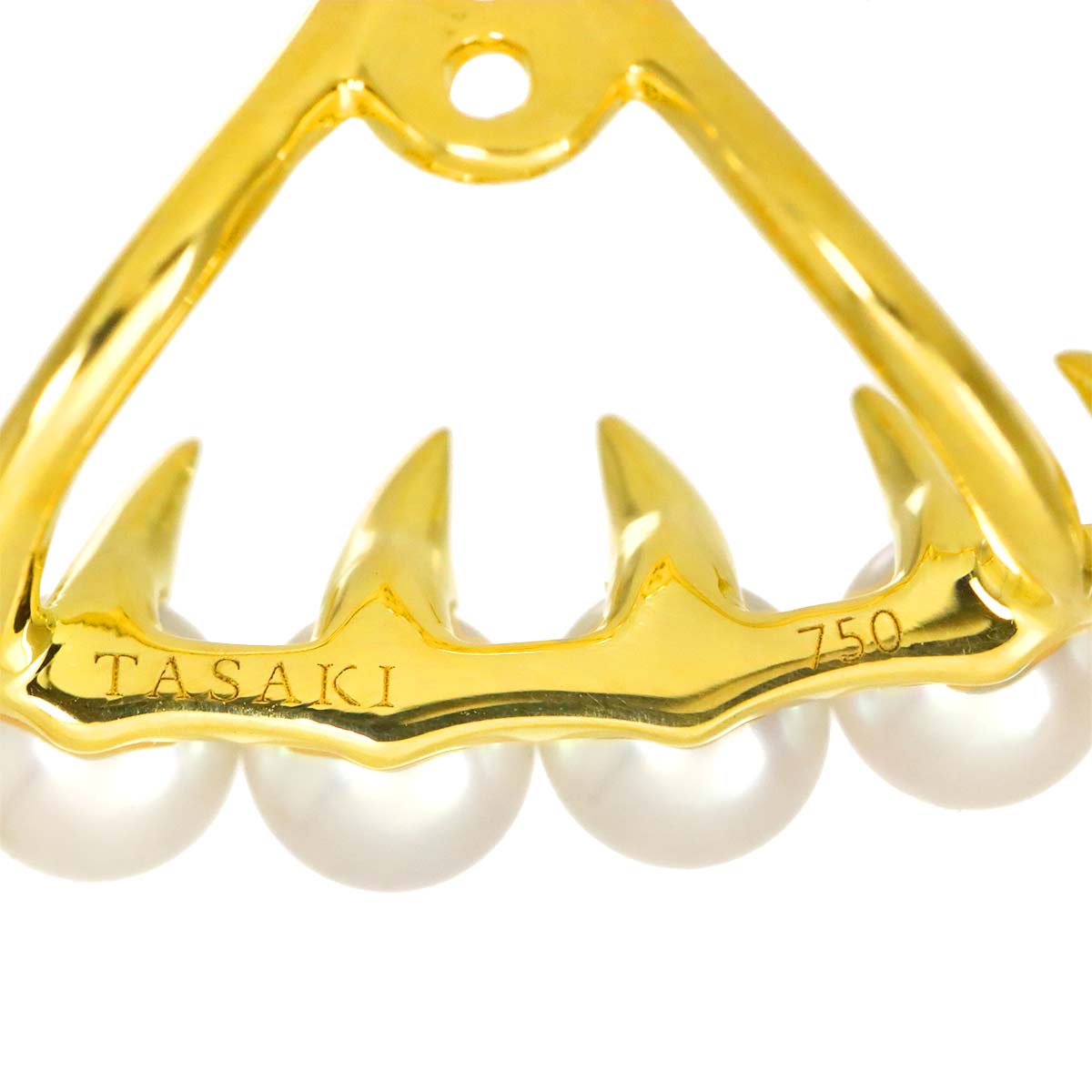 Danger Akoya Pearl Diamond Earring Pierced 18K YG One Piece only