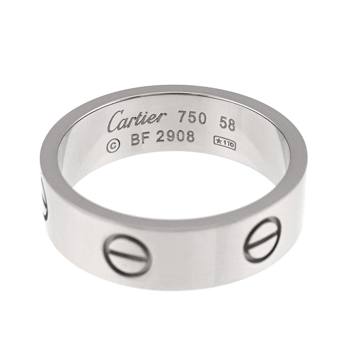 Love Ring 18K White Gold 750 size58 7.75-8(US)
