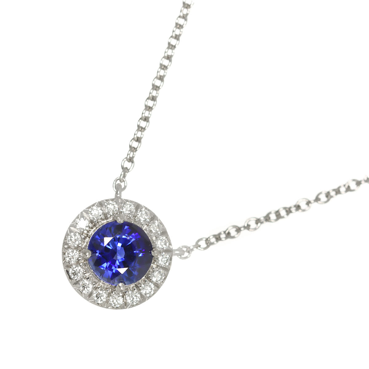 Soleste Sapphire Diamond Necklace Platinum