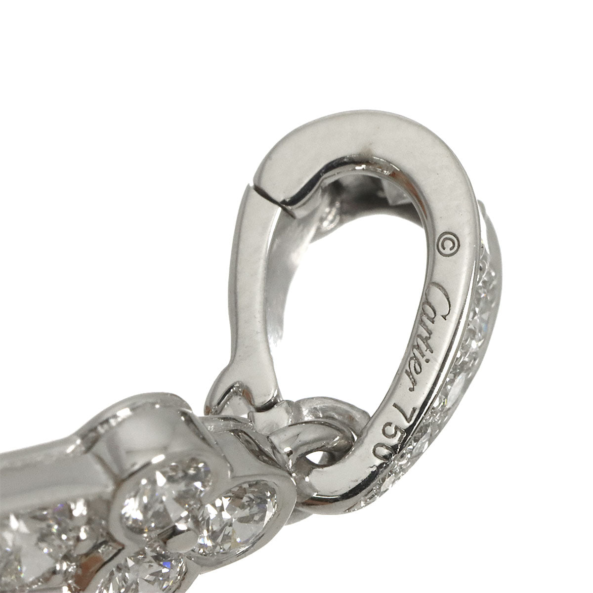 Gothic Cross Diamond Pendant 18K White Gold 750