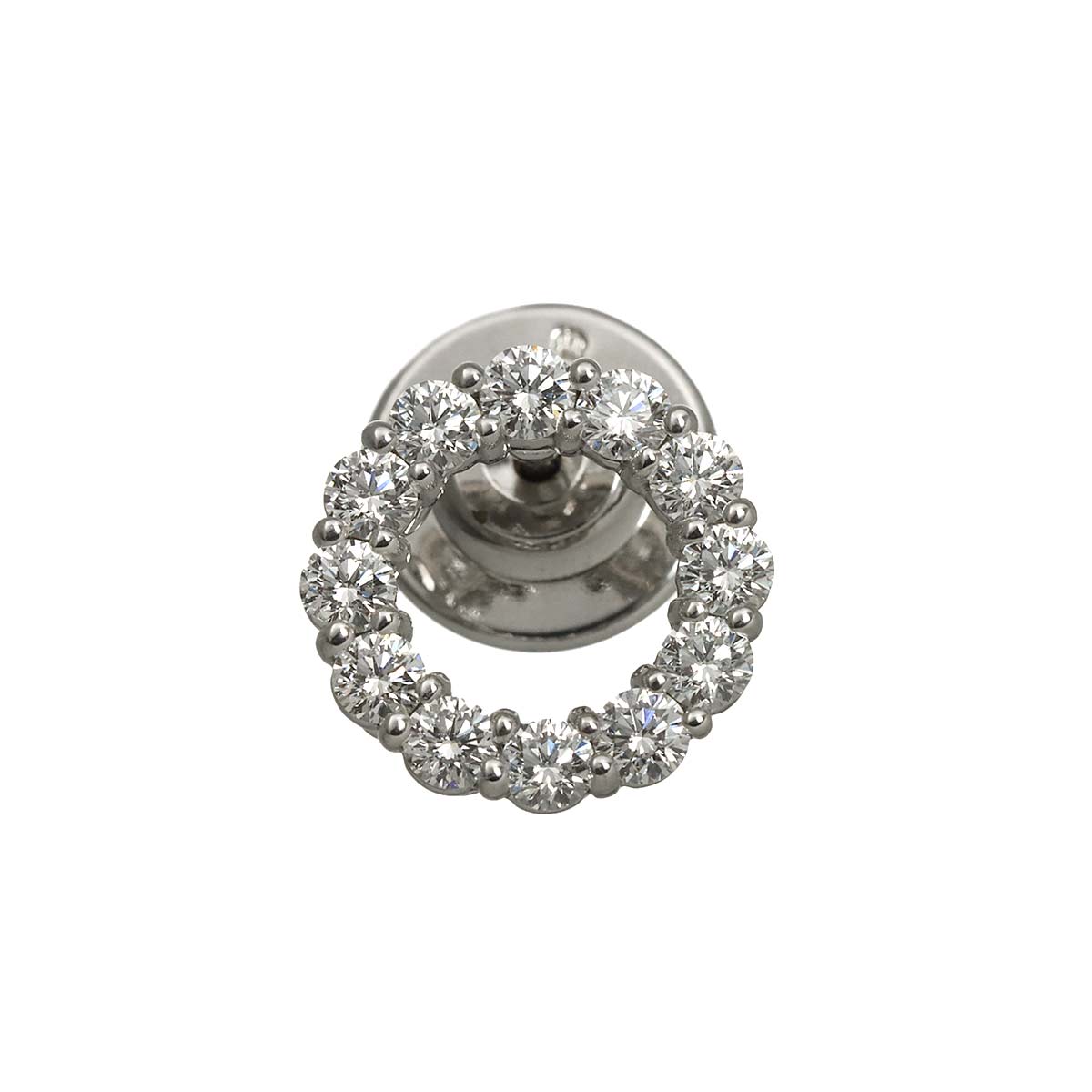 Diamond 0.72ct Brooch 18K White Gold 750