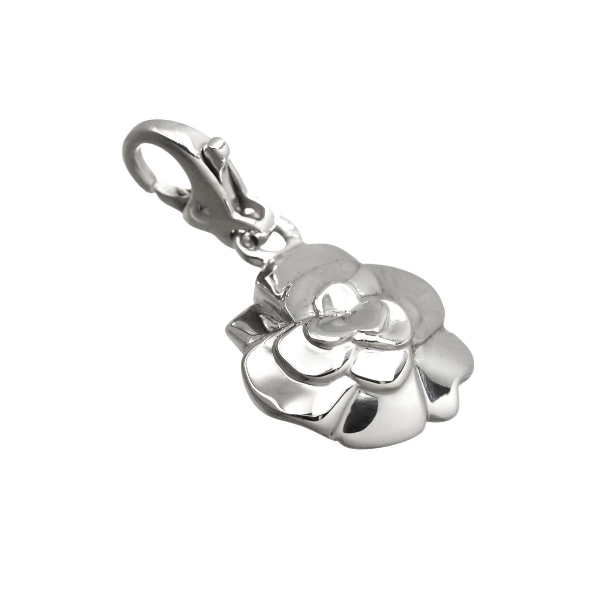 Camellia Pendant Top Charm 18K WG 750