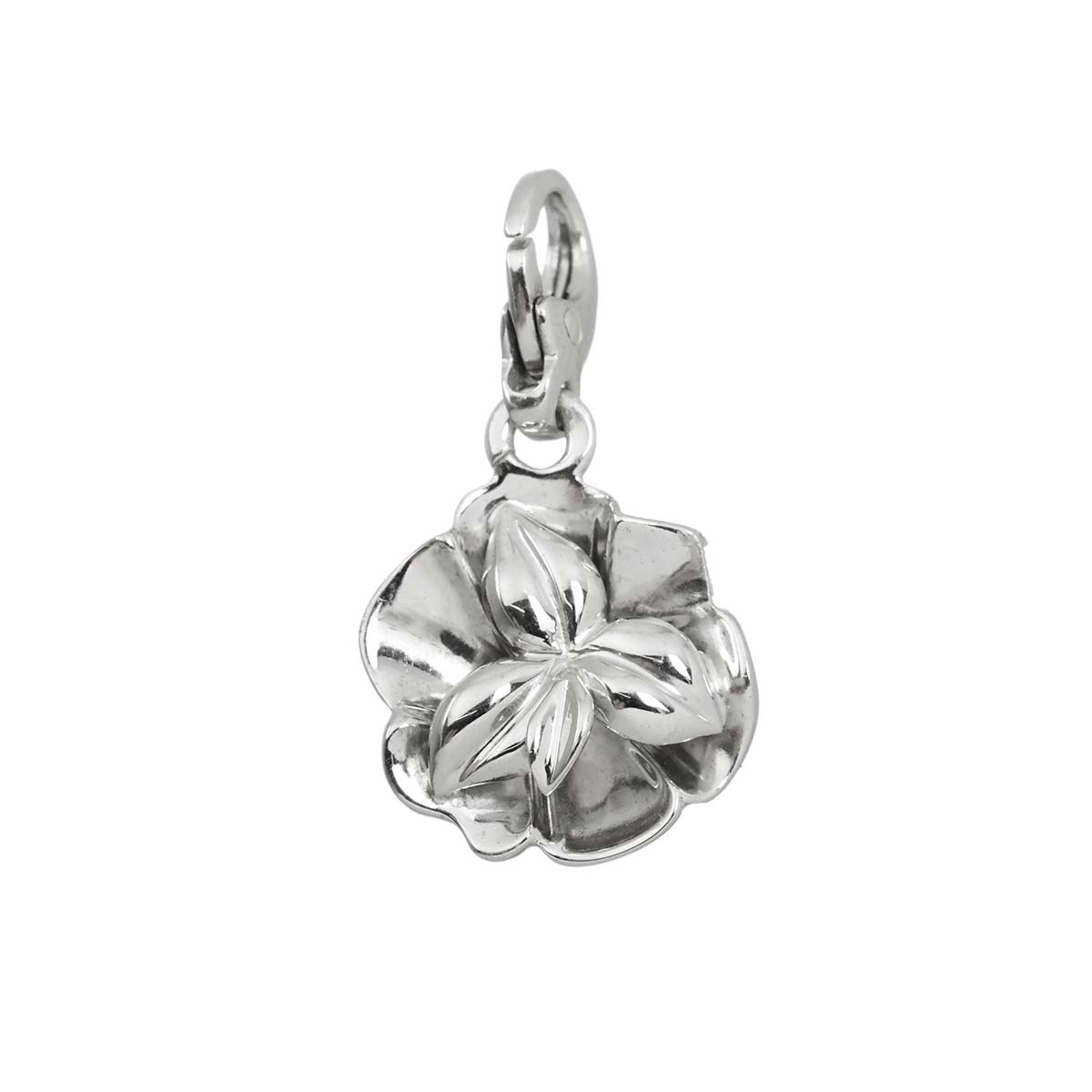 Camellia Pendant Top Charm 18K WG 750