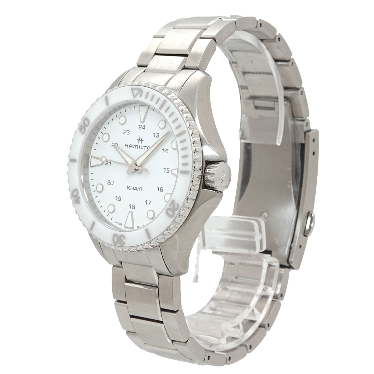 Khaki Navy Scuba H822210 Quarts White Dial Mens