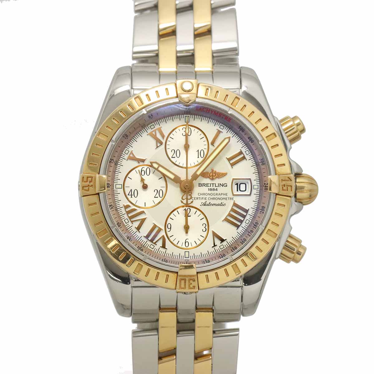 Chronomat Evolution C13356 White Dial Pink Gold Mens