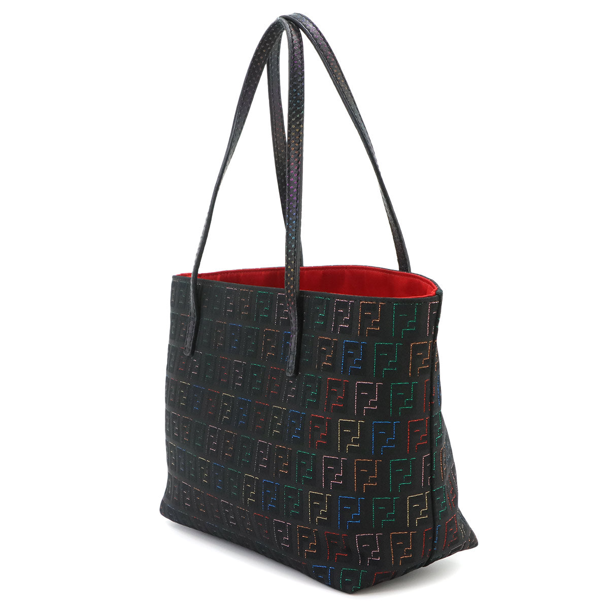 Zucchino Hand Bag Canvas Leather Black 8BH099