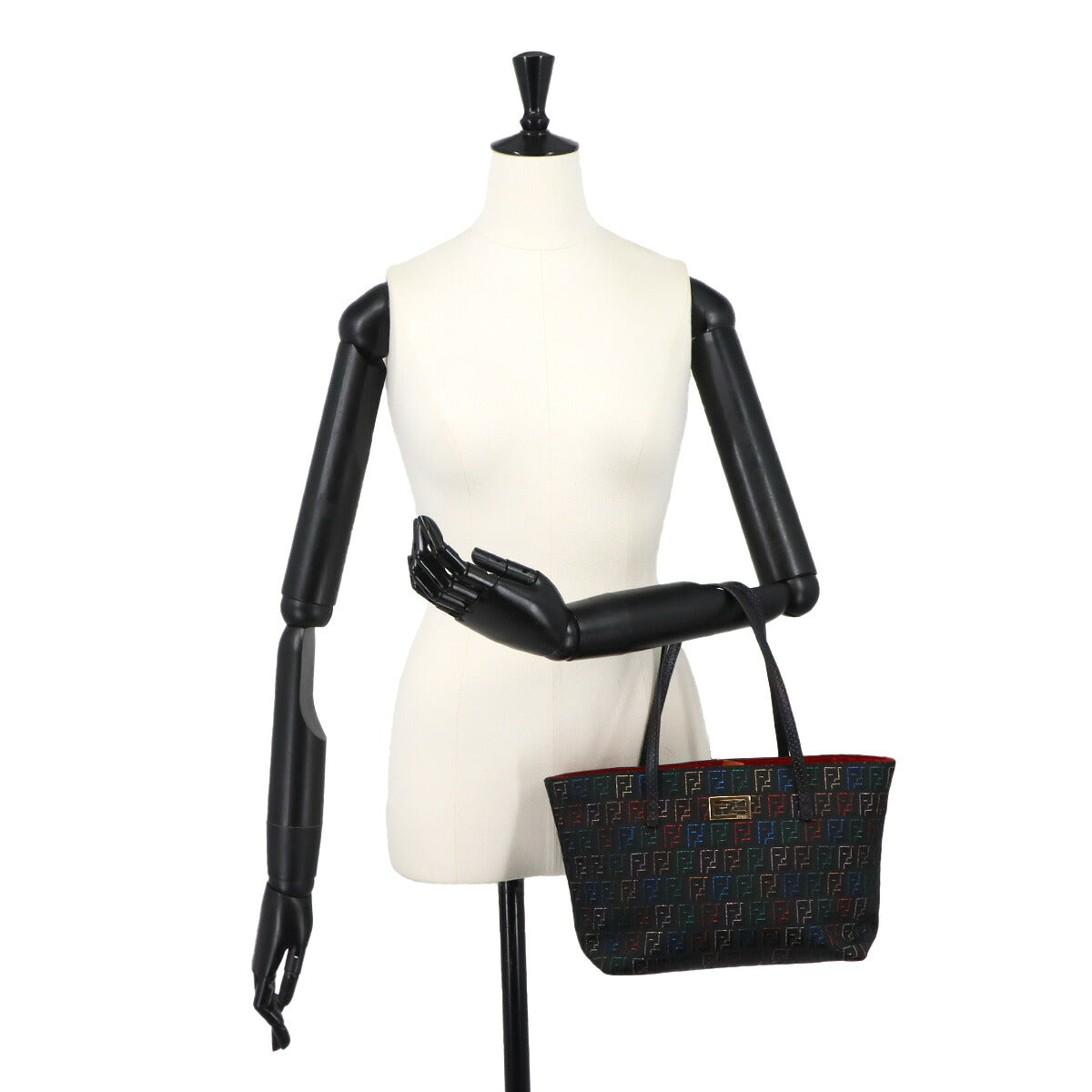 Zucchino Hand Bag Canvas Leather Black 8BH099