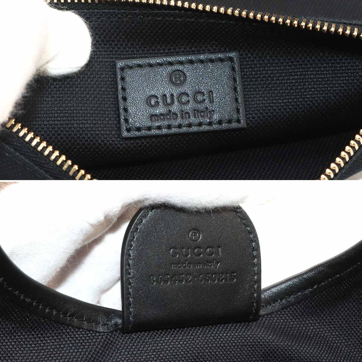 GG Embossed Ophidia 2way Tote Shoulder Bag Leather Black 865452