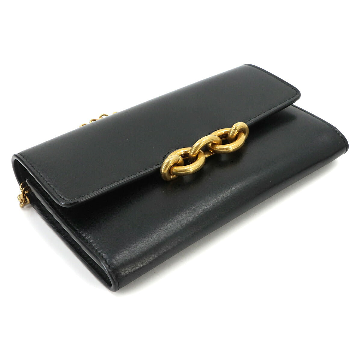 Le Maillon Chain Wallet Leather Black 696608