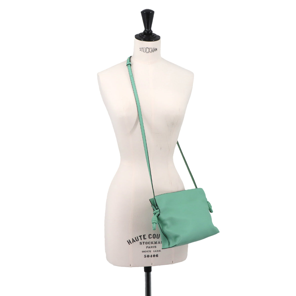Flamenco Clutch Mini Shoulder Bag Leather Green Purse