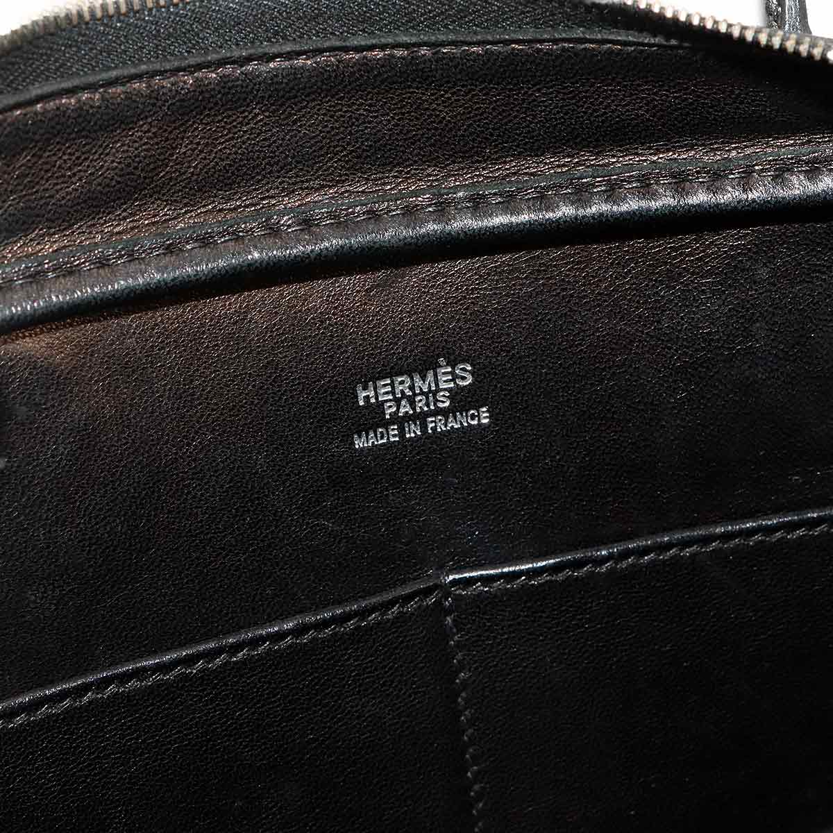 Plume Elan 28 Hand Bag Box calf Black Purse