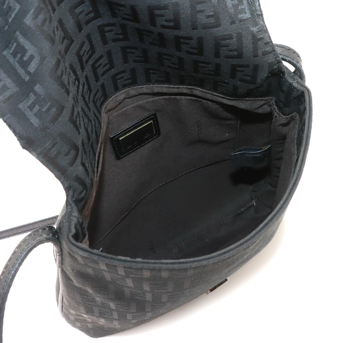 Zucchino Shoulder Bag Canvas Leather Black 8BT075