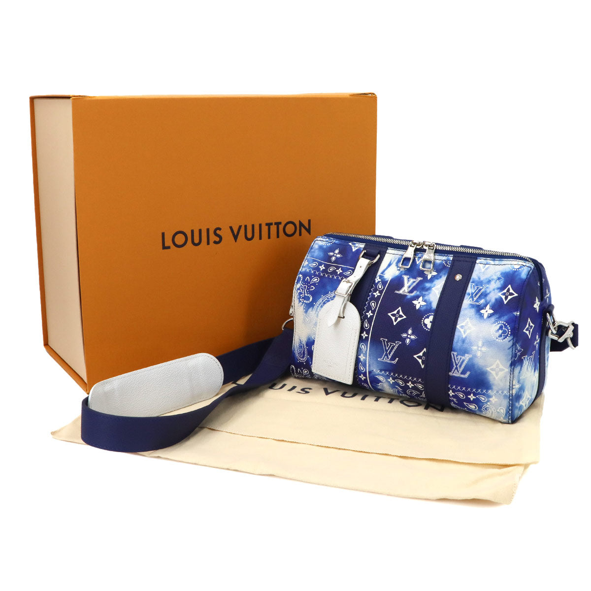 Monogram Bandana City Keepall Shoulder Bag Blue M20555