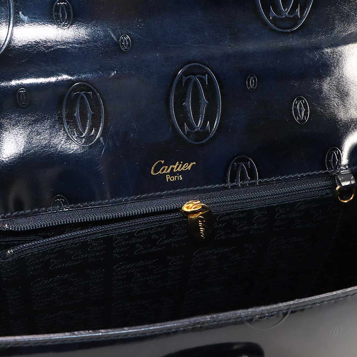 Happy Birthday Hand Bag Patent Leather Navy Purse