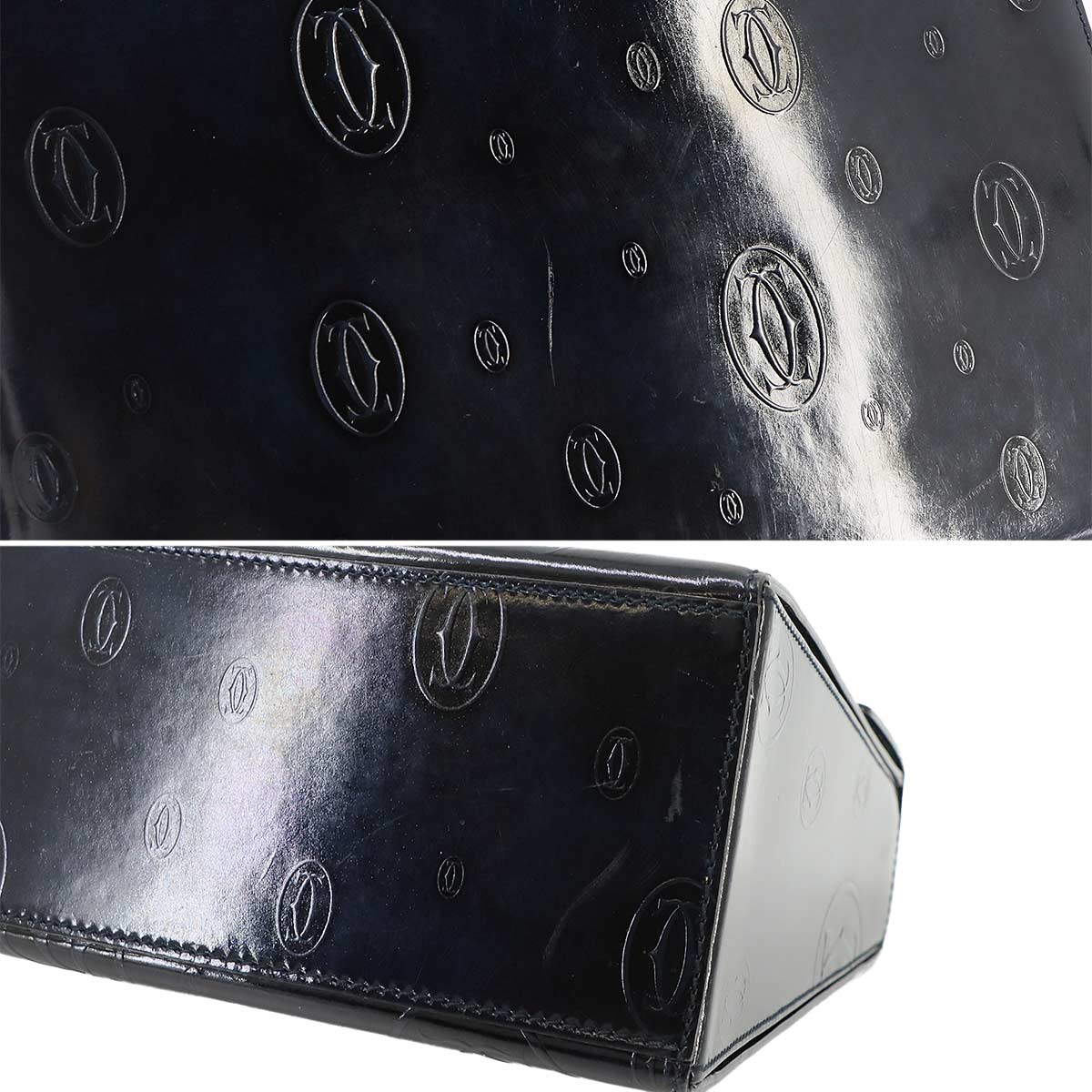 Happy Birthday Hand Bag Patent Leather Navy Purse