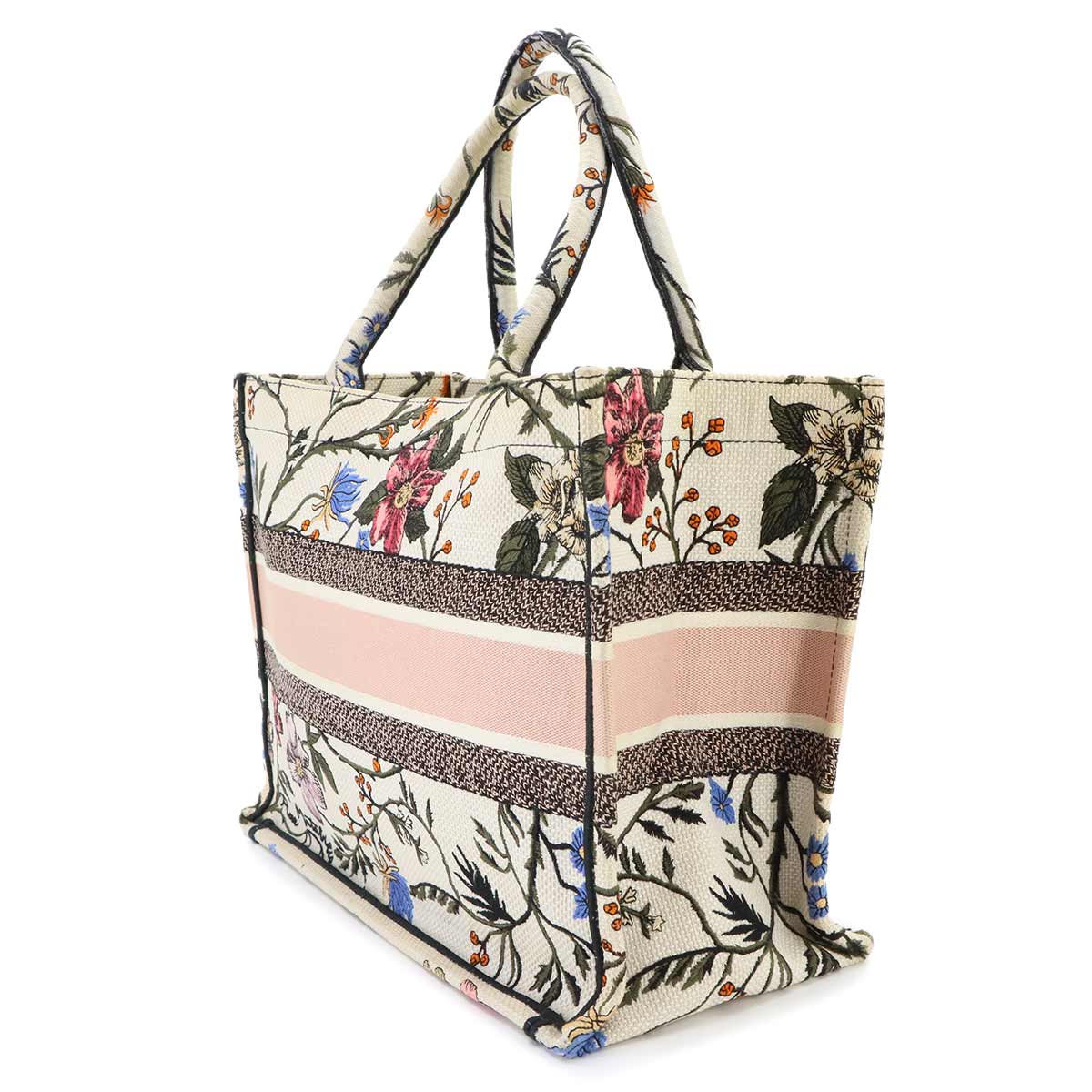 Rosa mutabilis Book Tote Medium Bag Canvas White