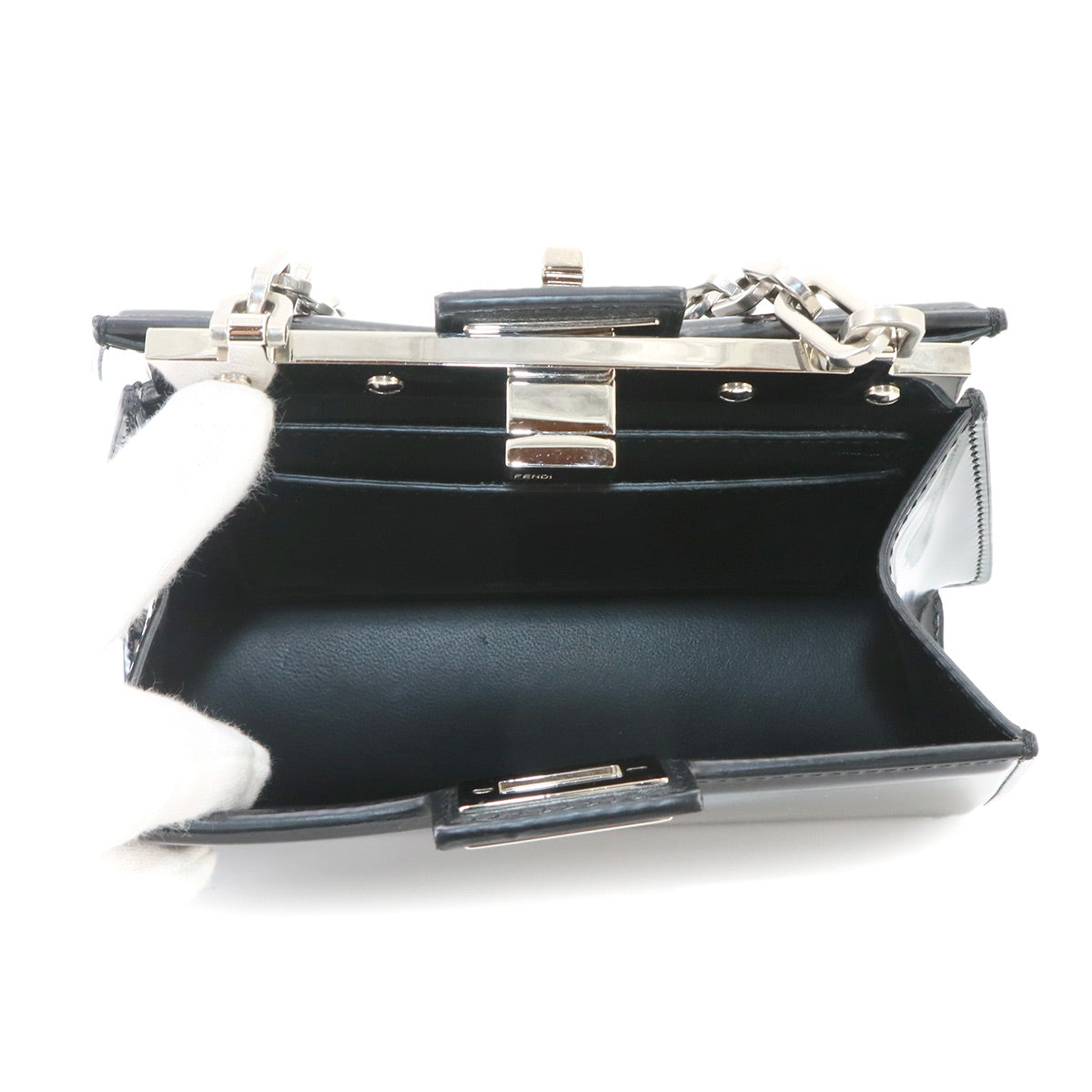 Peekaboo Cut Petite Shoulder Bag Leather Black 8BN339 Purse