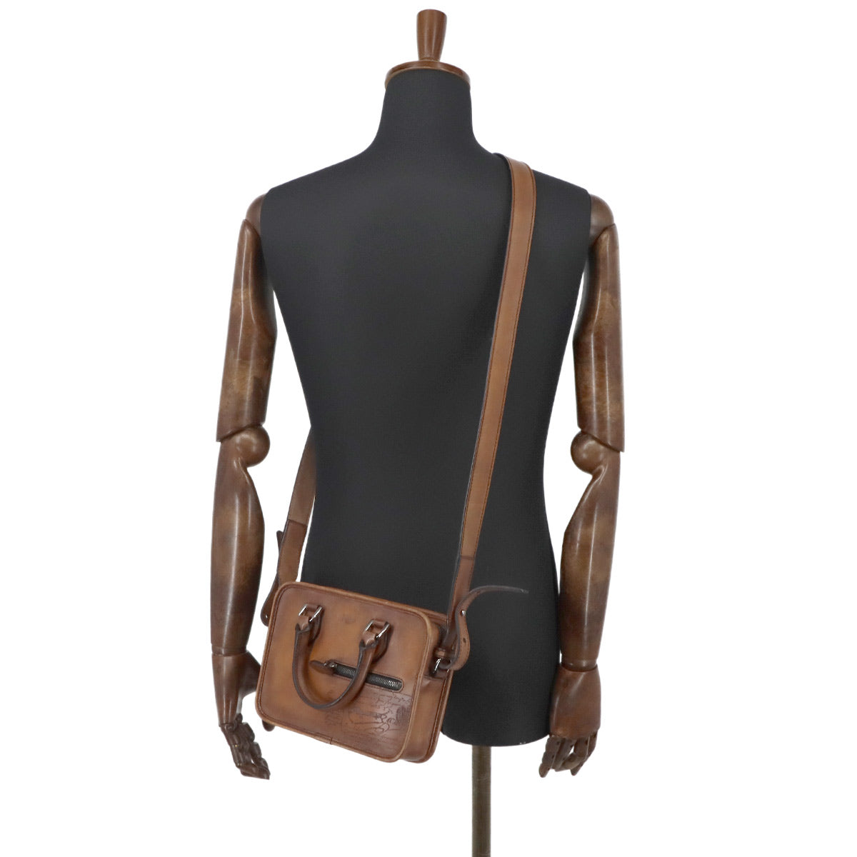Unjour Gulliver 2way Hand Bag Venezia Leather Brown Purse