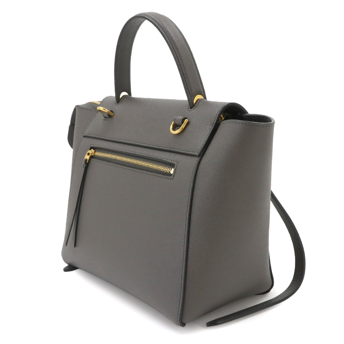 Belt Bag Micro Hand Shoulder Bag Leather Gray 189153