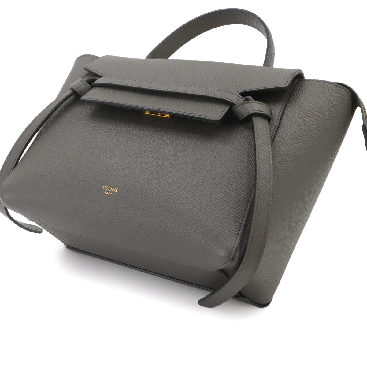 Belt Bag Micro Hand Shoulder Bag Leather Gray 189153