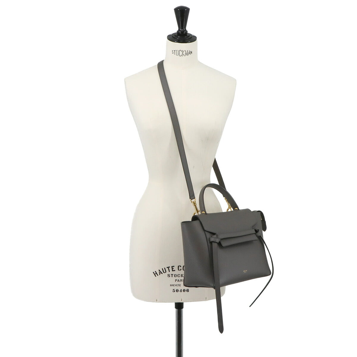 Belt Bag Micro Hand Shoulder Bag Leather Gray 189153