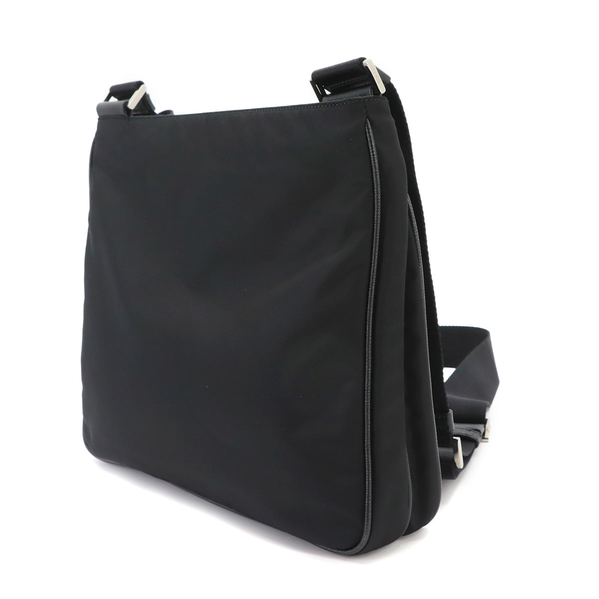 Shoulder Bag Nylon Saffiano Leather Nero Black Purse