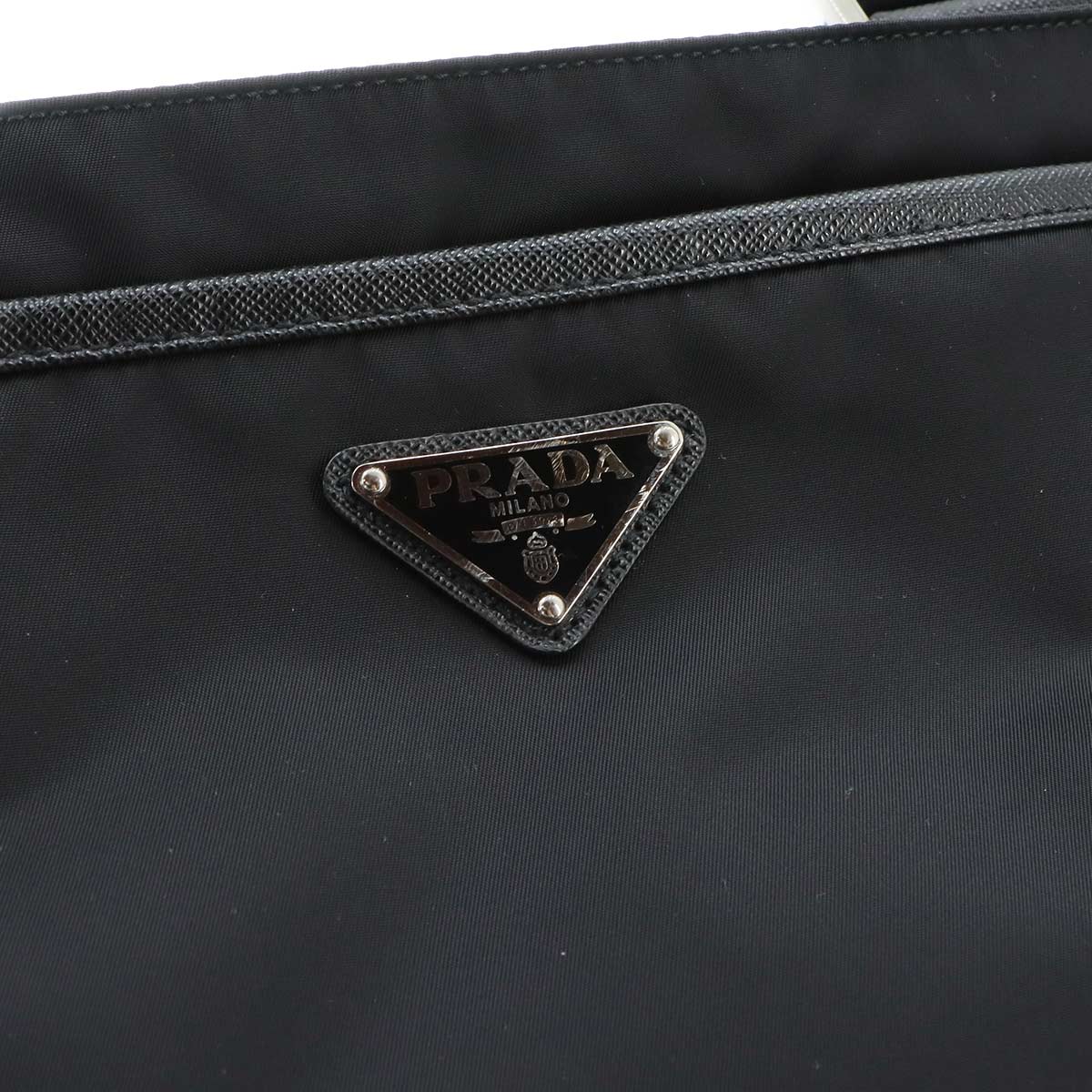 Shoulder Bag Nylon Saffiano Leather Nero Black Purse
