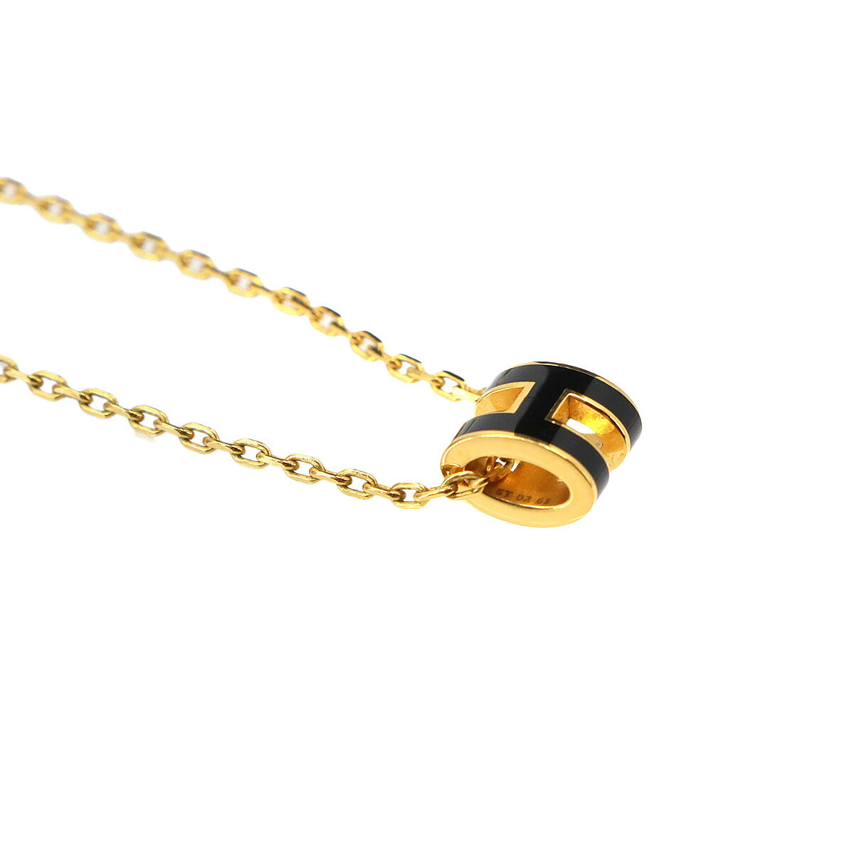 Mini Pop H Chain Necklace Black Gold Accessory