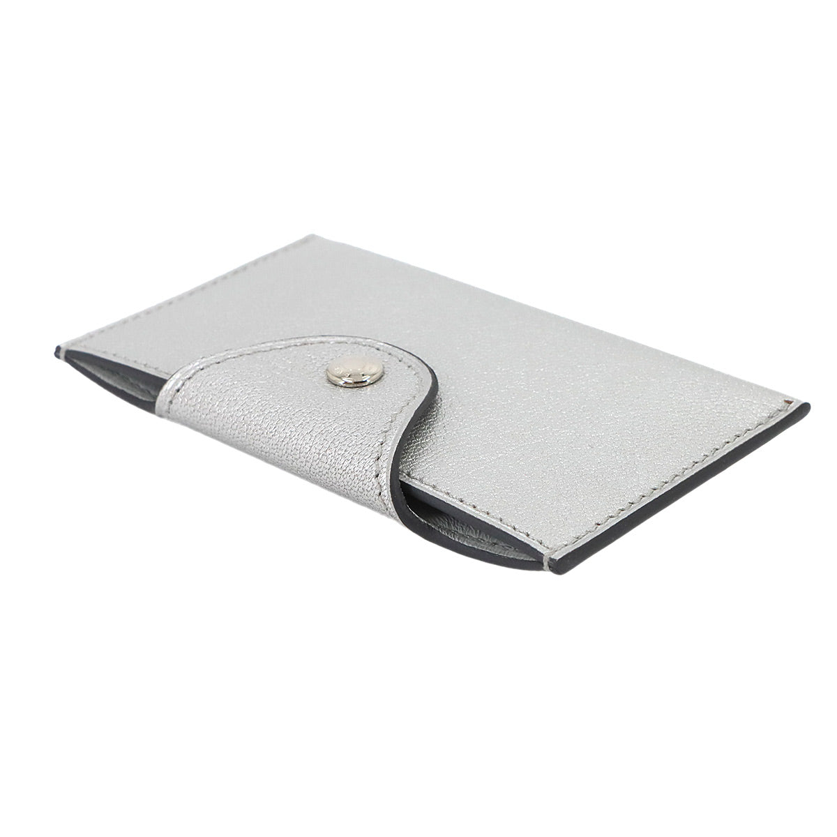 Iliade Card Case Chevre Argente Purse