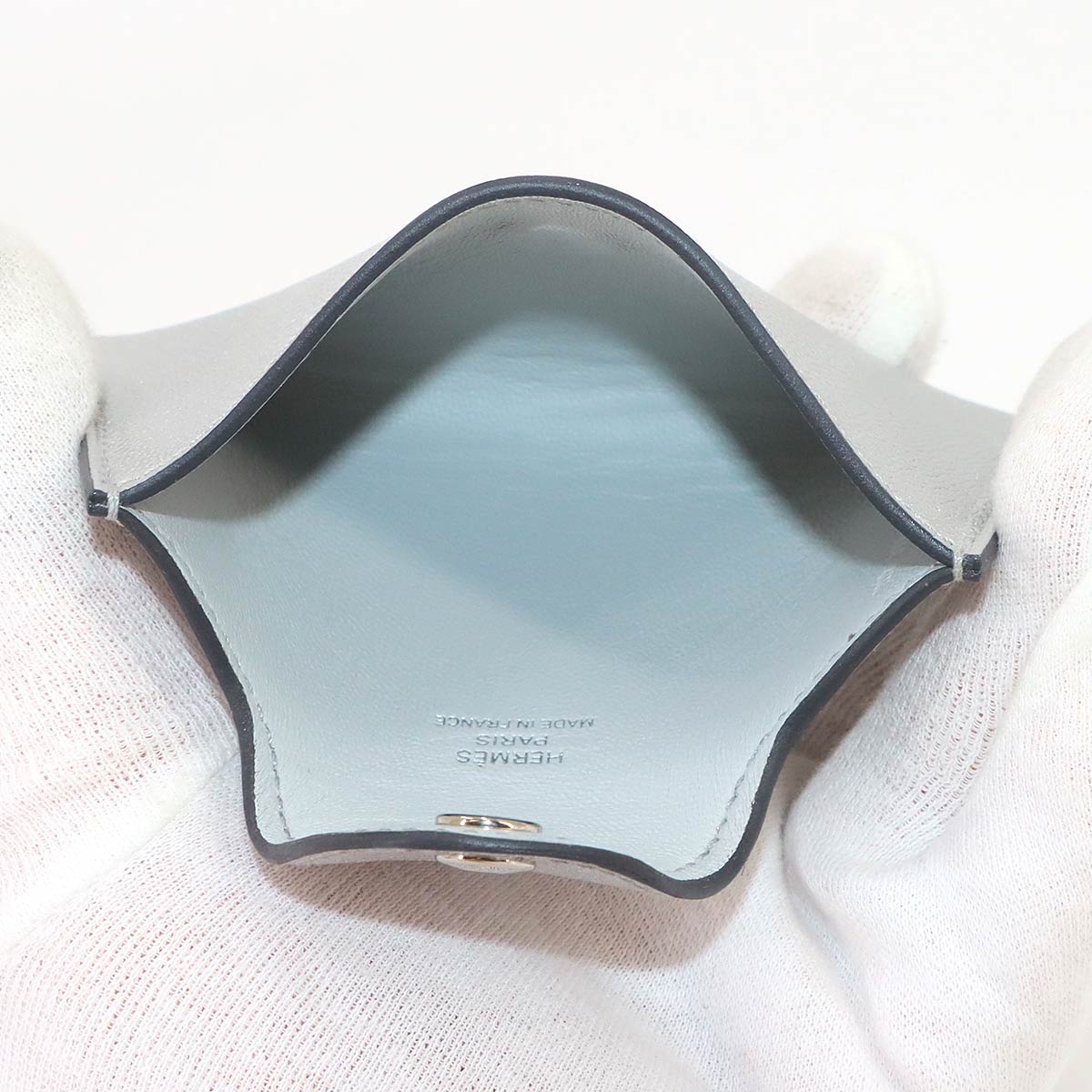 Iliade Card Case Chevre Argente Purse