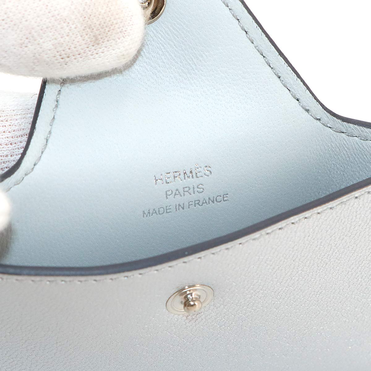 Iliade Card Case Chevre Argente Purse