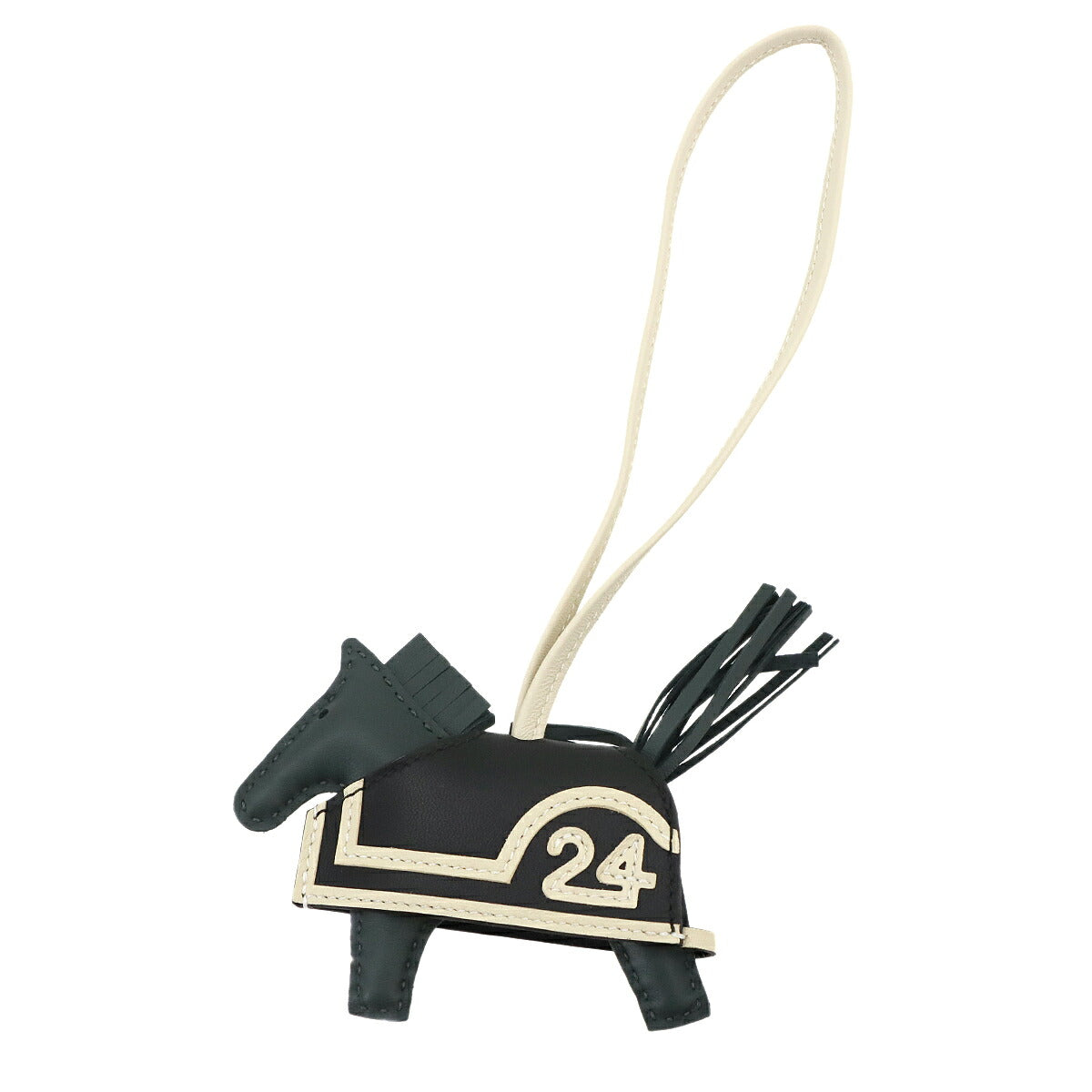 Rodeo Robeo PM Bag Charm Agneau Milo Vert Mangrove Black Craie
