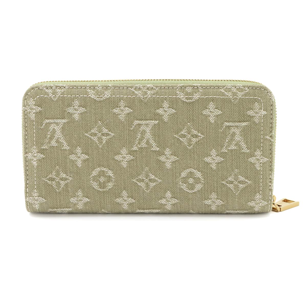 Monogram Denim Zippy Wallet Washed Gray M13214