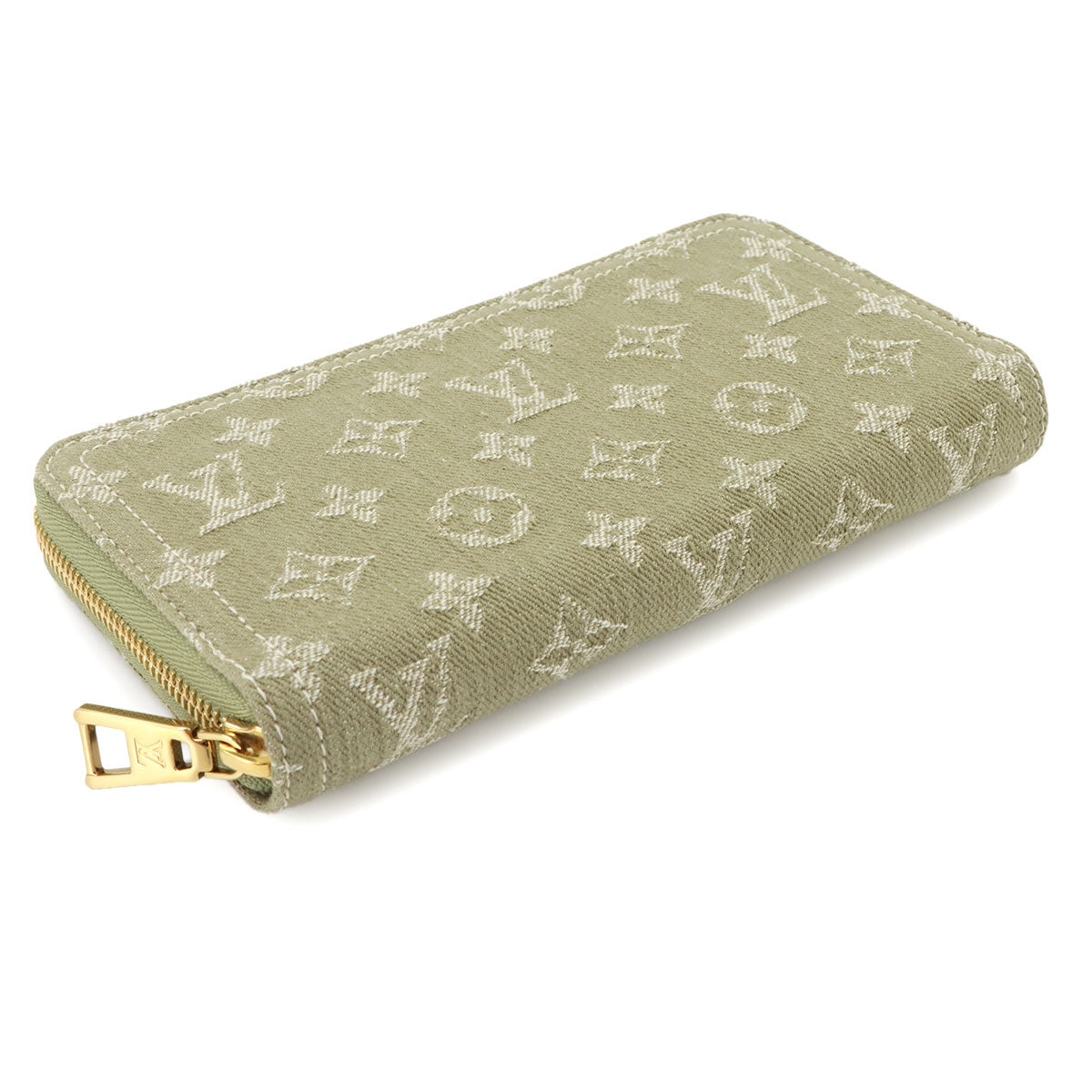 Monogram Denim Zippy Wallet Washed Gray M13214