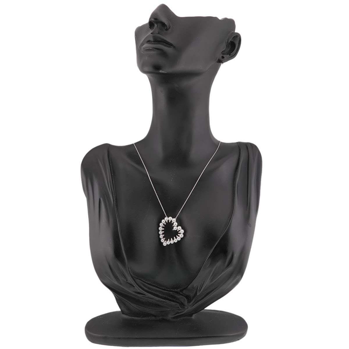 Danger Heart Baby pearl Necklace 18K WG 750