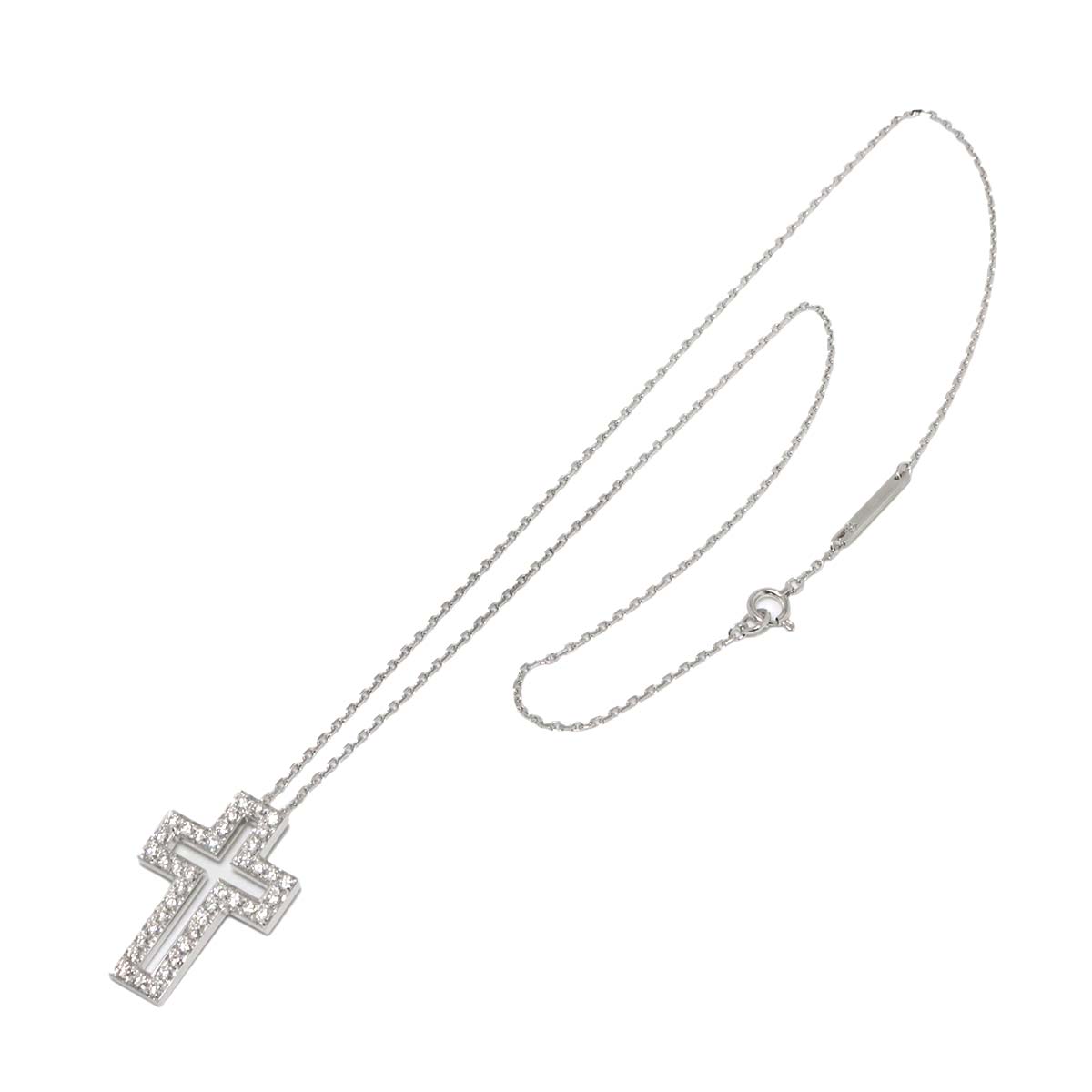Cross Diamond Necklace 18K WG 750
