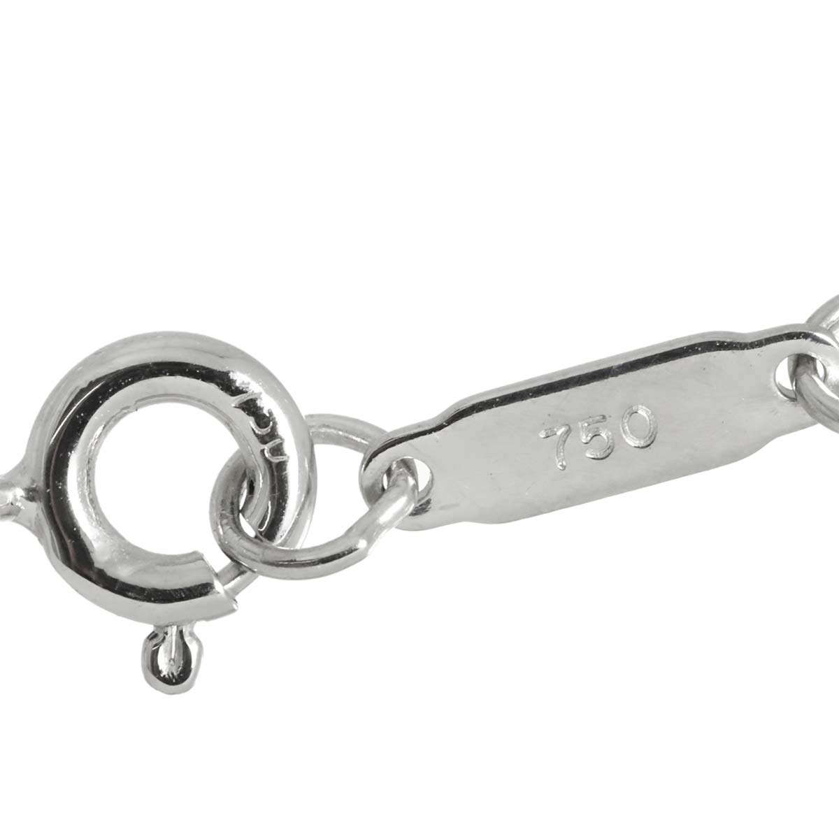 Clover Key Diamond Necklace 18K White Gold 750