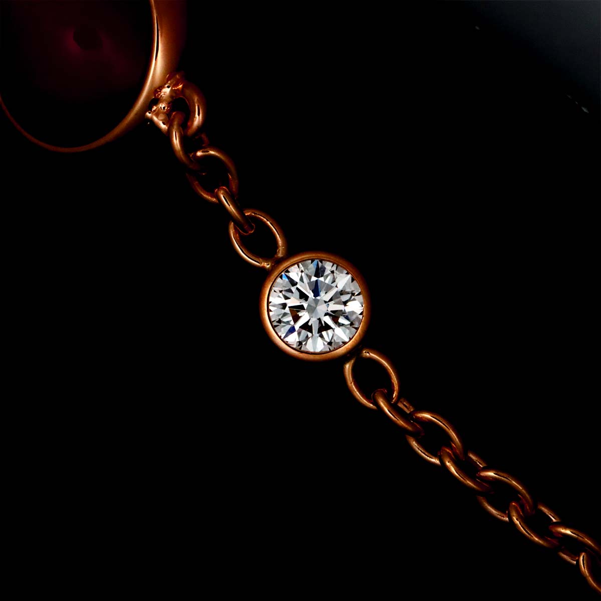 Carnelian Diamond Bracelet 18K PG 750